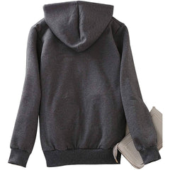 Casual Winter Warm Sherpa Lined Zip Up Hooded Sweatshirt Jacket