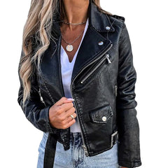 Faux Modern Street Style Leather Jacket