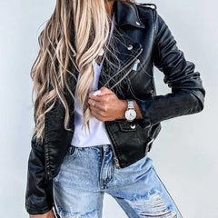 Faux Modern Street Style Leather Jacket