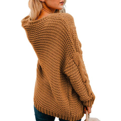 Open Front Long Sleeve Chunky Knit Cardigan Sweaters Loose Outwear Coat