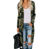 Open Front Printed Cardigans Sweaters Thin Coats Jackets Outerwear