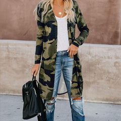 Open Front Printed Cardigans Sweaters Thin Coats Jackets Outerwear