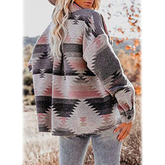 Plaid Long Sleeve Button Down Collar Coat