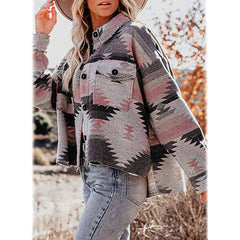 Plaid Long Sleeve Button Down Collar Coat