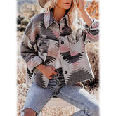 Plaid Long Sleeve Button Down Collar Coat