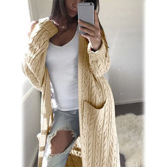 Pocket Knitted Cardigan Sweater