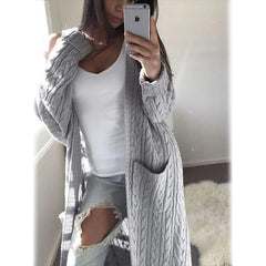 Pocket Knitted Cardigan Sweater