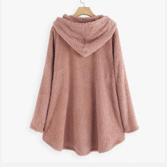 Teddy Coat Cat Animal Front Pocket Hoodies