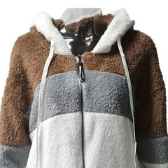 Warm Plush Faux Fur Hooded Jacket Outerwear