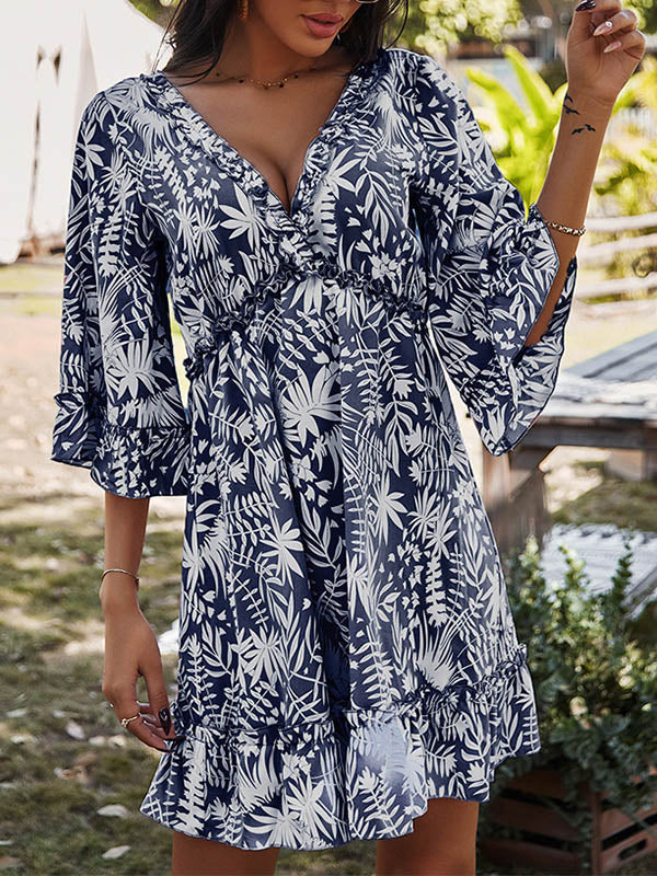 Empire Batwing Sleeves Mini Dress