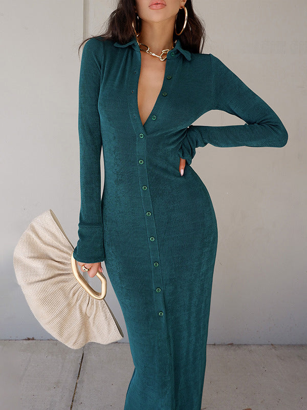 Vacation Wrap Buckle V-Neck Dress