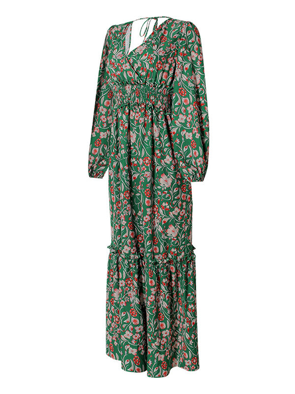 Bohemia Loose A-Line Floral Backless Dress