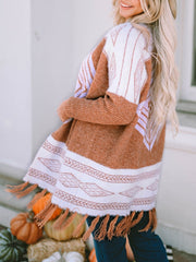 Western Tassel Hem Cardigan