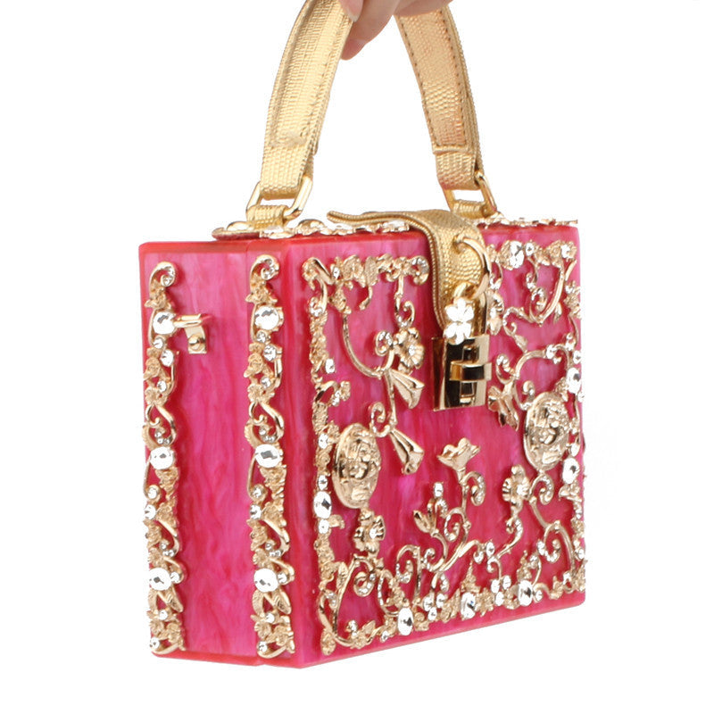 Studded Square Clutch Bag