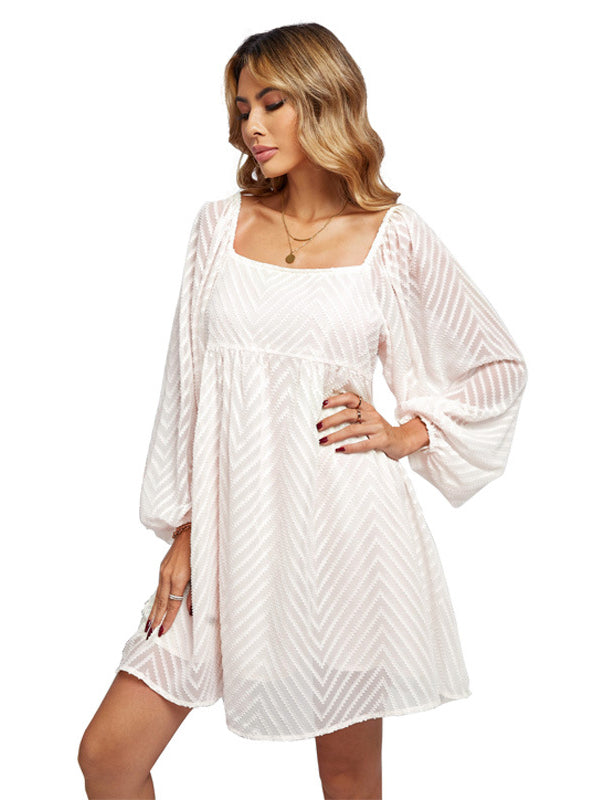 Square Neck Flare Mini Dress