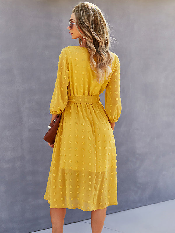 Casual Loose A-Line Buttoned Midi Dresses