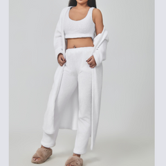 White Chic Matching 3-Piece Warm Lounge Set.
