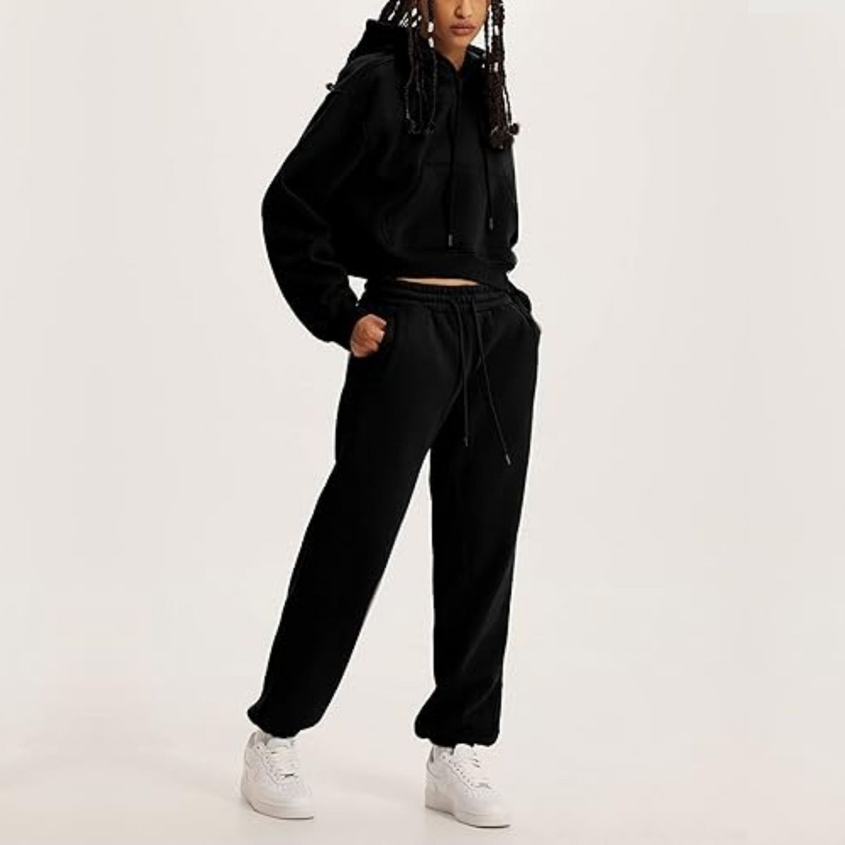 Black Hoodie And Pants Matching Set