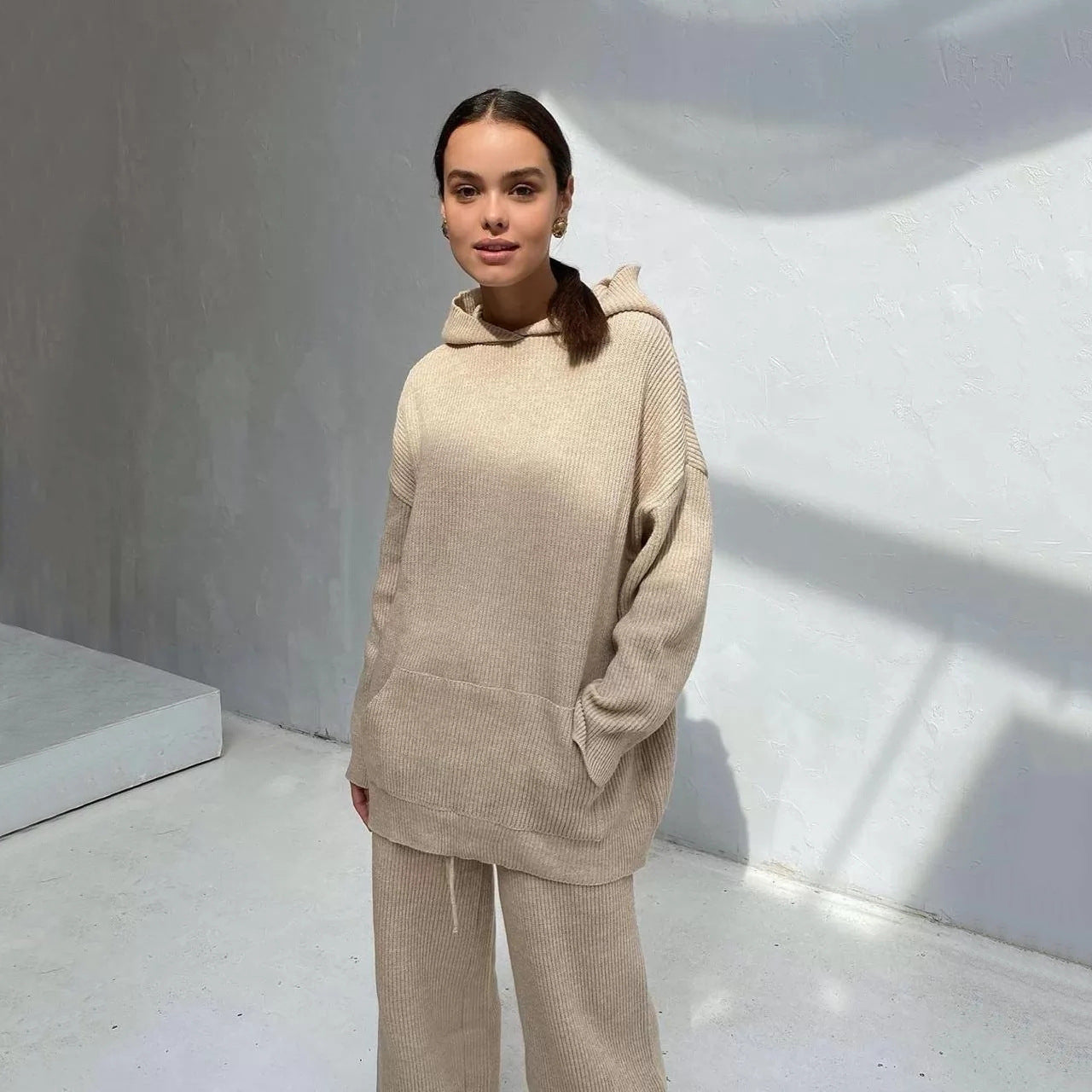 Knit Sweater and Pants Loungewear Set
