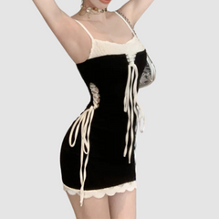 Black and White Two-Tone Laces Dress