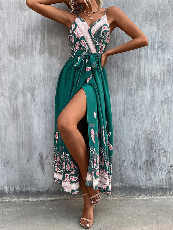 Bohemia Loose Backless V-Neck Dress