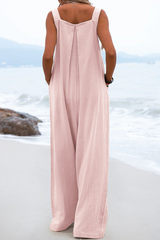 Casual Solid Split Joint Square Collar Loose Jumpsuits(13 Colors)