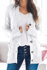 Casual Solid Split Joint Cardigan Collar Tops(6 colors)