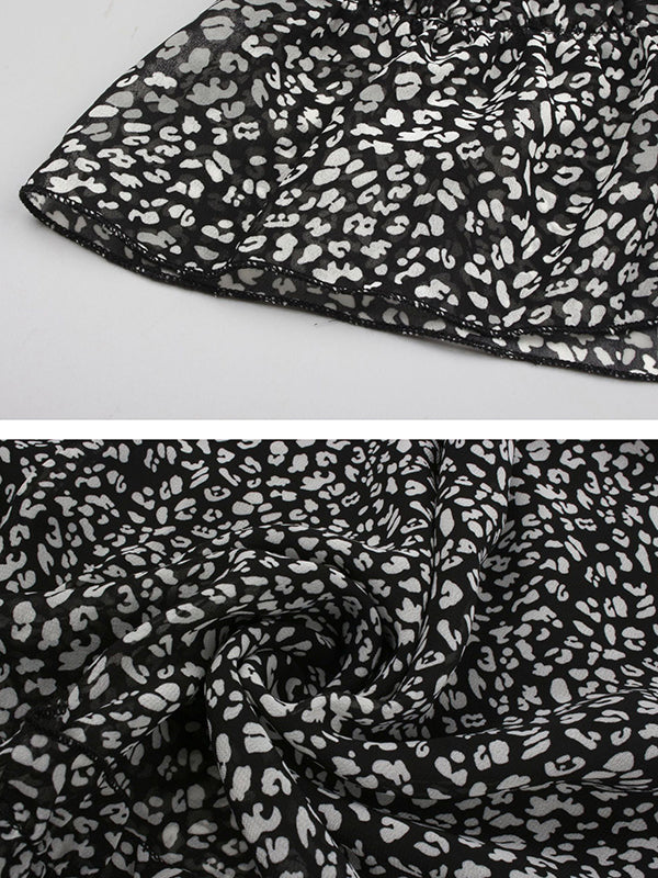 V-Neck Simple Print Dress