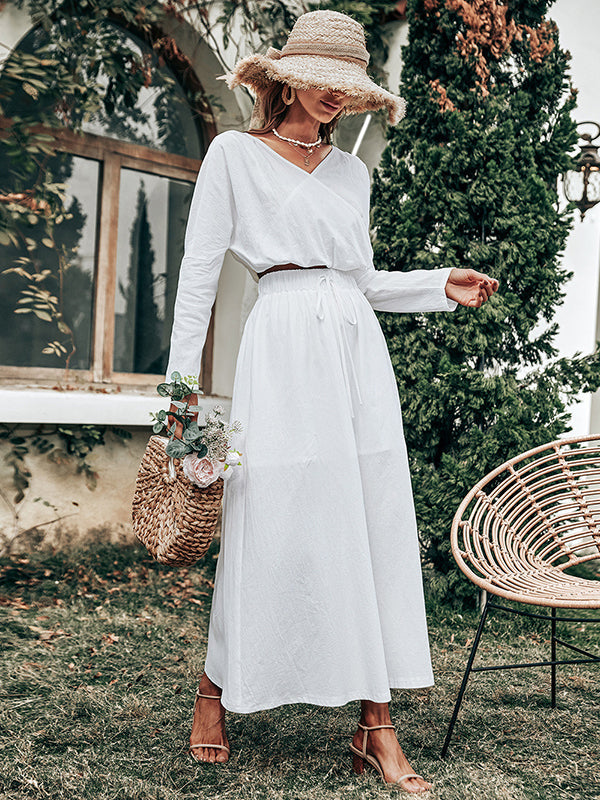 White Long Sleeves Suit