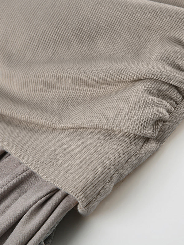 Irregular Cross Pleated Two-Way Tube Dress
