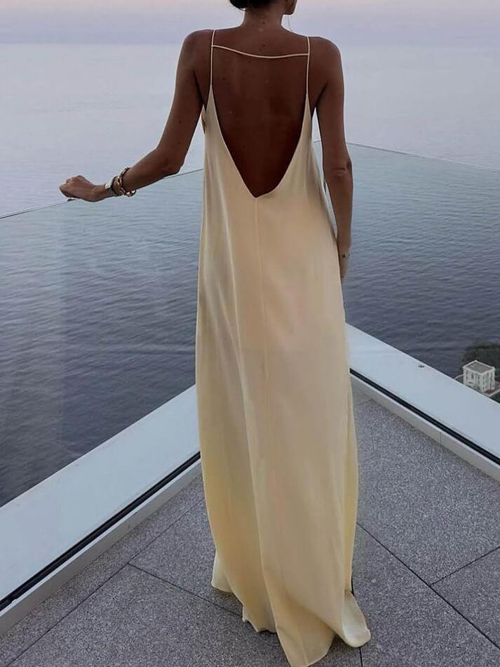 Backless Vacation Long Dress