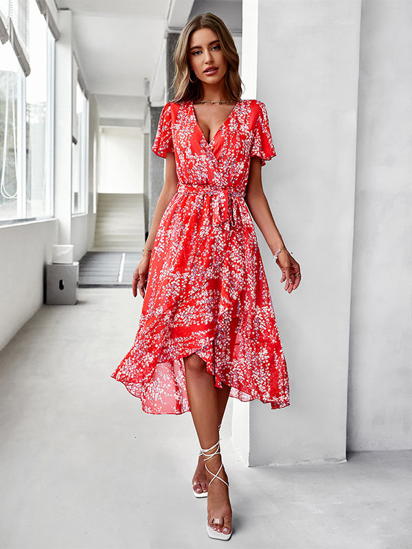 Bohemia A-Line Floral V-Neck Dress