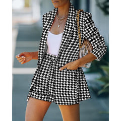 2-Piece: Basic Shirt Collar Blazer