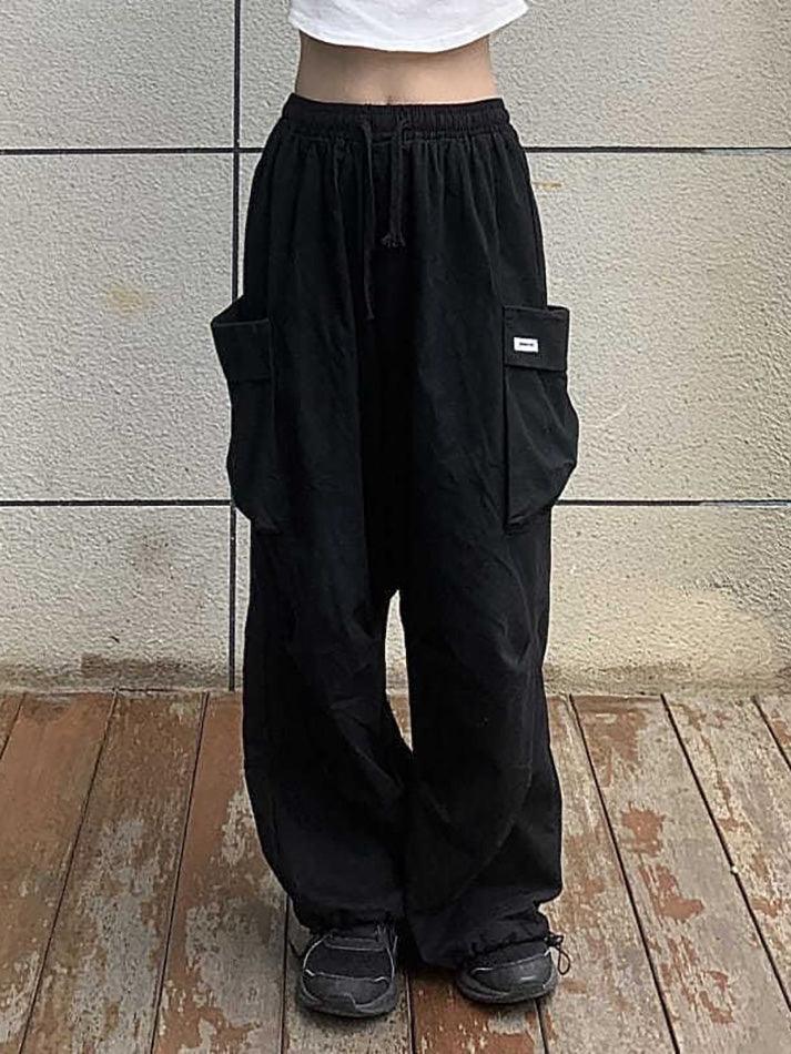 Mid Rise Drawstring Cargo Jogger Pants