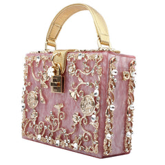 Studded Square Clutch Bag