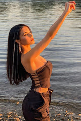 American sleeveless fishbone top