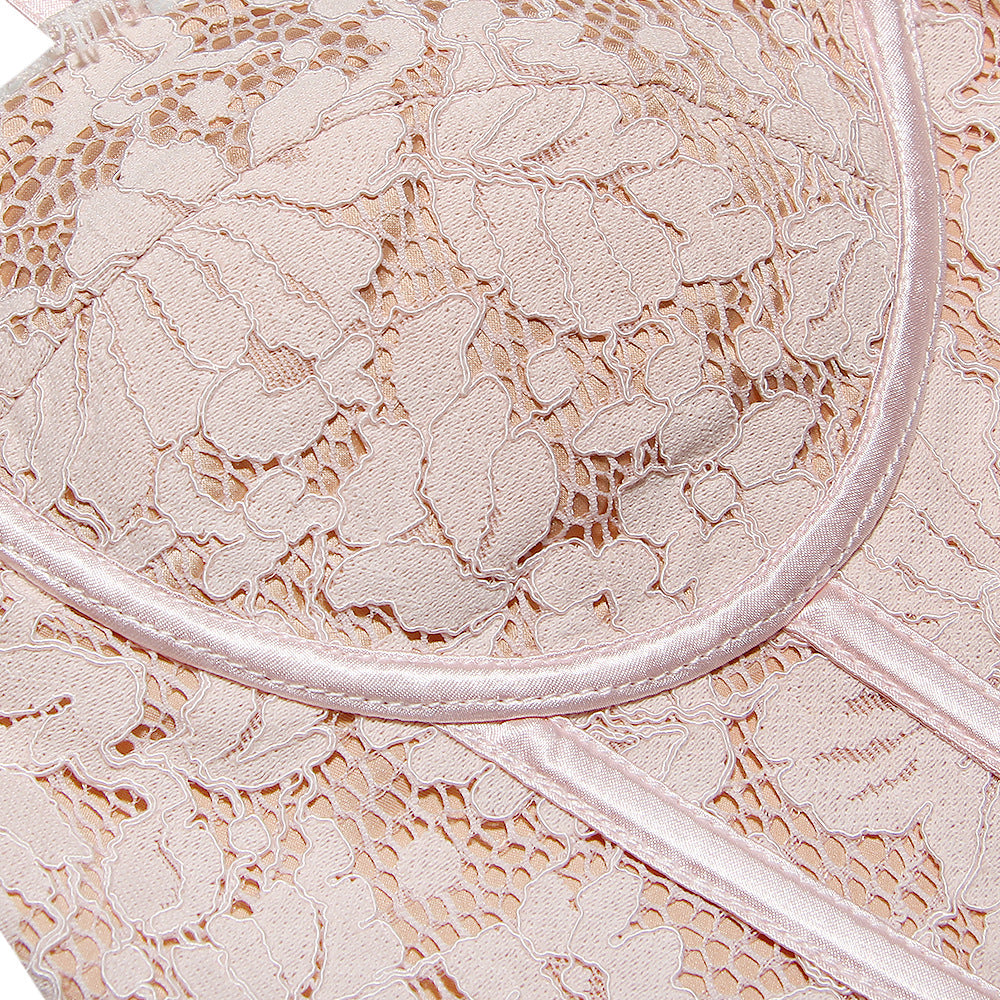 Pink Floral Lace Corset Top