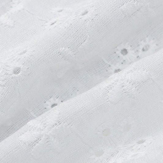 White Broderie Anglaise Front Button Up Top