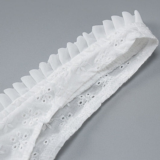 White Broderie Anglaise Front Button Up Top