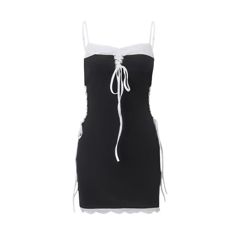 Black and White Two-Tone Laces Dress