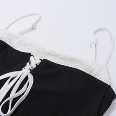 Black and White Two-Tone Laces Dress