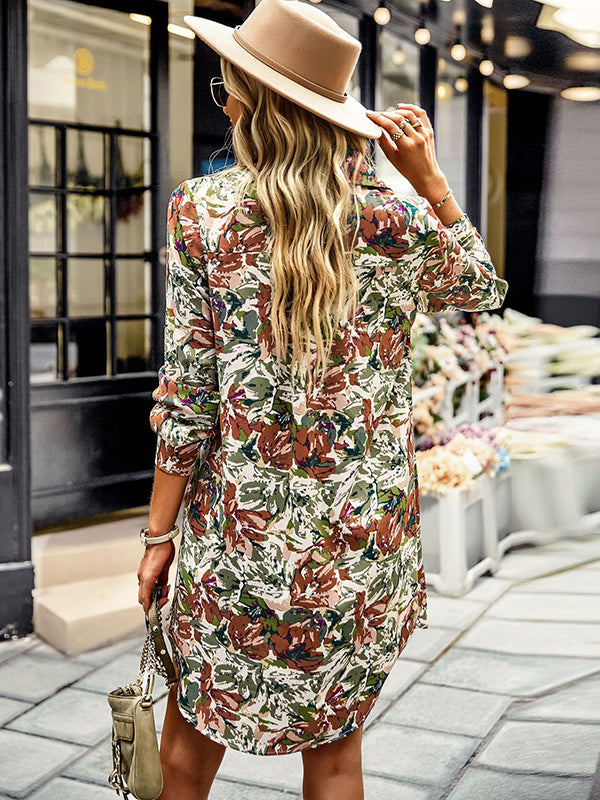Vacation A-Line Floral V-Neck Dress