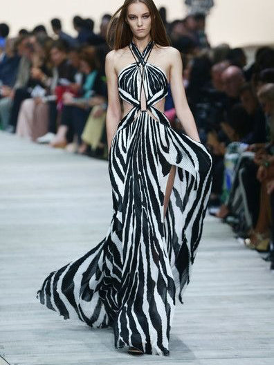 Printed Bandage Backless Sexy Maxi Dress