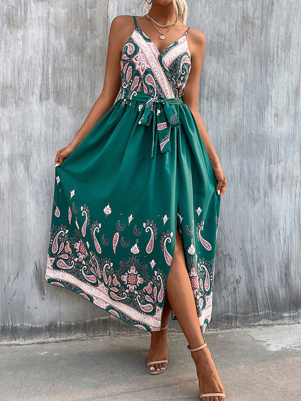 Bohemia Loose Backless V-Neck Dress
