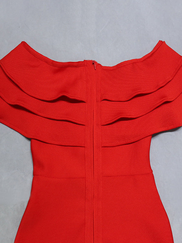 Vacation Wrap Solid Color One-Shoulder Dress
