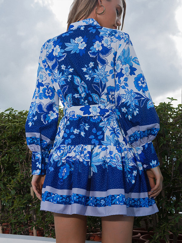 Vacation A-Line Floral Printed Square-Neck Dress