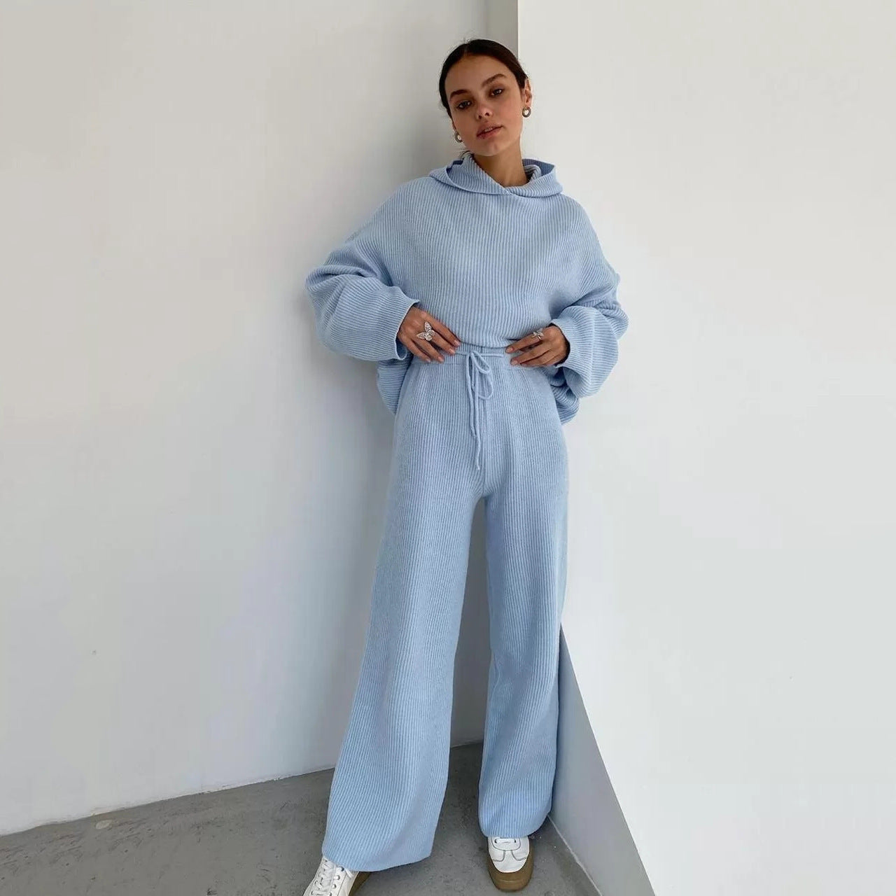 Knit Sweater and Pants Loungewear Set