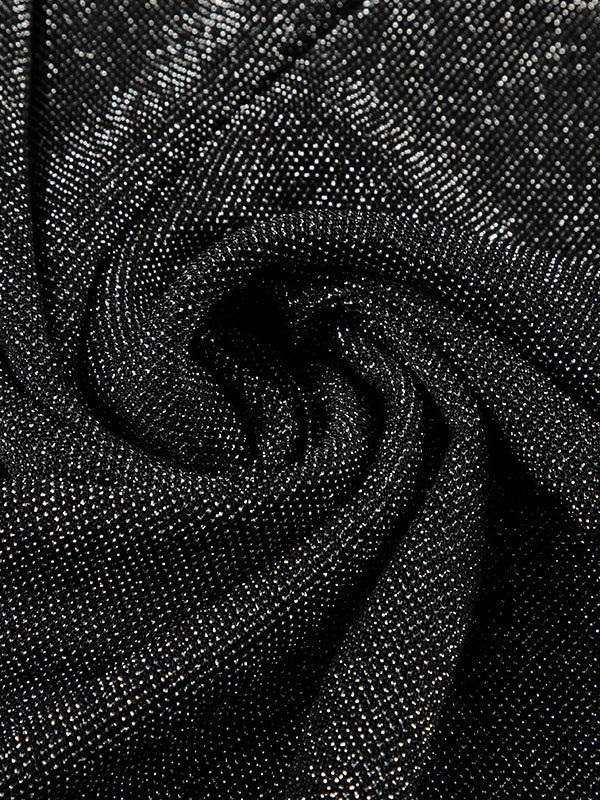 Shiny Lace Spaghetti-Neck Mermaid Evening Maxi Dresses In Black