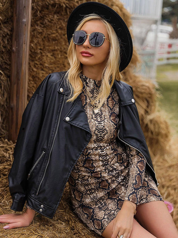 Wrap Snakeskin Printed Dress