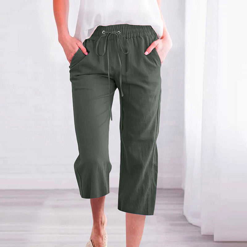 【Cotton And Linen】Solid Color Casual Pants